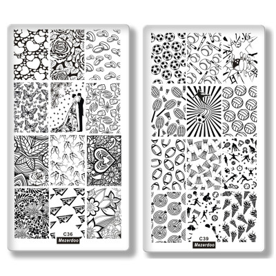 

10 PcsLot Monster Ghosts Nail Art Stamping Template Animal Cartoon Love Fruit Printing Image Plate Nail Stamp with Backplane