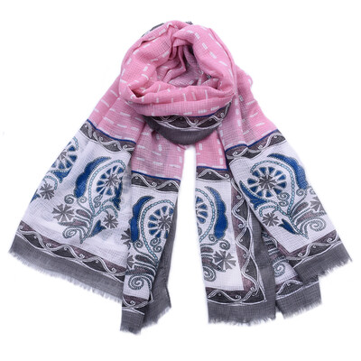 

JeouLy hot sale Printing Scarf Women linen Long Scarves Luxury Brand Shawl Wraps Viscose Hijab Scarf sunscreen shawls 100x180cm