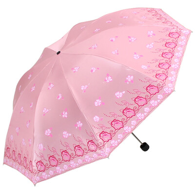 

Jingdong supermarket umbrella umbrella UPF50 increase the reinforcement of the heart full of love color blue plastic three fold business sunny umbrella umbrella beige beige 33322E