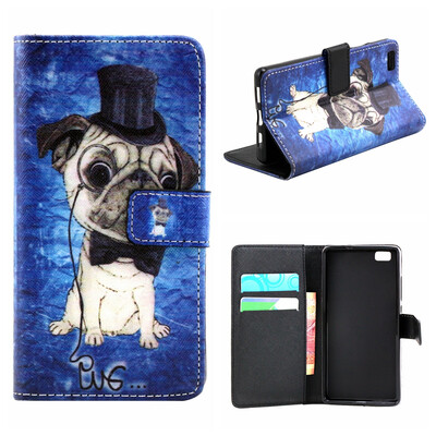 

MOONCASE Cute Pattern держателя Кожаный бумажник флип карты с Kickstand Чехол для Huawei Ascend P8 lite
