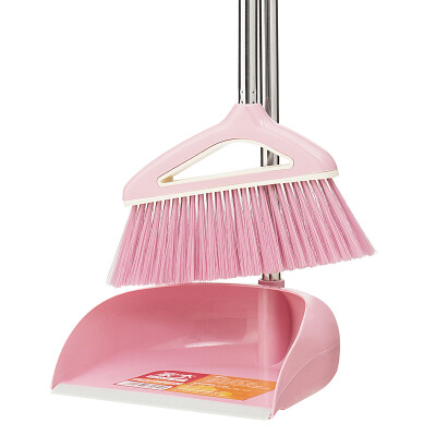 

JJ-201 home sweeping water broom stainless steel broom dustpan suit soft hair floor cleaning tools pink