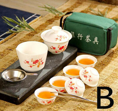 

Набор для набора китайского путешествия Kung Fu Set Kush 4pcs Керамический портативный фарфоровый сервиз чайника Чайные чашки чая Gaiwan Кружка чайной церемонии Teapot
