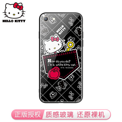 

Hello Kitty Apple 8/7 Mobile Shell iPhone8 / 7 Стеклянная оболочка Задняя крышка Устойчивый к царапинам царапины Всеобъемлющий чехол для сотовой связи Katie