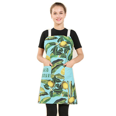 

Women Bib KitchenCotton linen Apron with Pocket Durable Comfortable Cute Apron for Cooking Baking