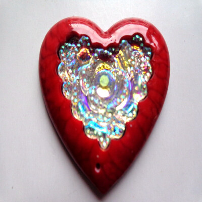 

fashion style red sew on Resin rhinestones heart shape 35mm flatback 2 holes gem stone crystal 20pcsbag