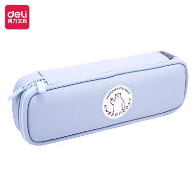 

Deli deli dirt-resistant waterproof pencil case student stationery box large-capacity multi-function pen bag star blue 66796