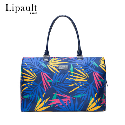 

Lipault duffel bag leaf printed fabric handbag lady short travel bag P7223002 leaf print