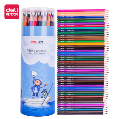 

Deli deli a few meters - forgot to kiss 48 color tube student hexagonal color pencil color lead set 68110