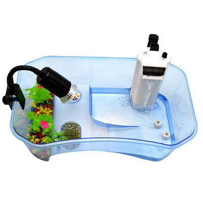 

Hanyang HANYANG Turtle Cylinder with drying platform open type fish tank plastic turtle tank turtle box Brazilian tortoise turtle turtle tortoise turtle tortoise turtle turtle basin blue trumpet