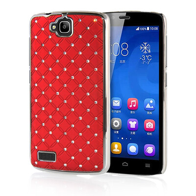 

MOONCASE Hard Chrome Plated Star Bling Back ЧЕХОЛ ДЛЯ Huawei Honor 3C Red