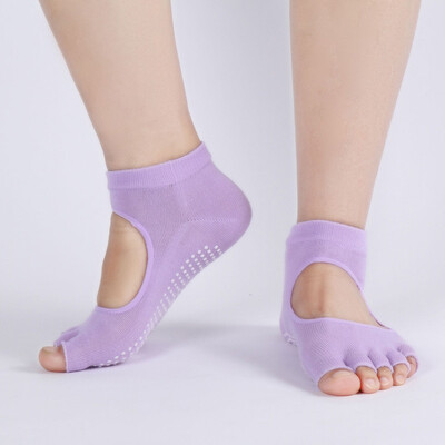 

MyMei 5 Toes Women Men Yoga Gym Non-slip Anke Socks Rubber Sole Dance Sports Socks