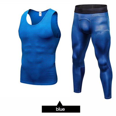 

Mens Fashion Sports Set Compression Sets Skinny Sets Fitness Sets Summer Cool Sets