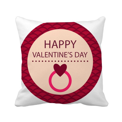 

Pink Round Happy Valentines Day Square Throw Pillow Insert Cushion Cover Home Sofa Decor Gift