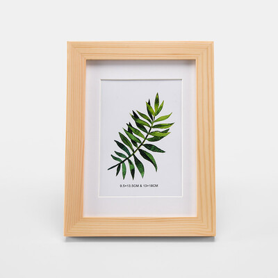 

FOOJO solid wood photo frame hanging wall set up decorative picture frame photo wall 7 inch wood color including core