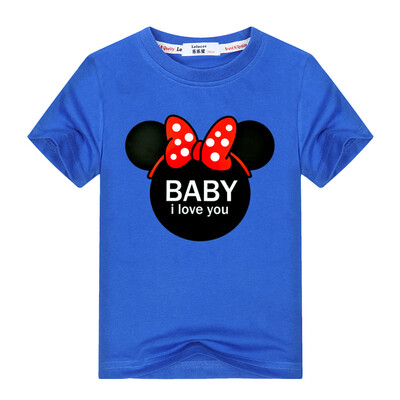 

Модная футболка для девочек из хлопка Happy Baby Я люблю тебя, печатая с короткими рукавами, одежда Tees Kids tops