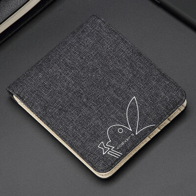 

Playboy playboy wallet mens short section youth mens wallet student canvas wallet tide Korean version of the youth ticket holder creative wallet thin PAA7523-