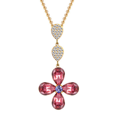 

GIFT OF LOVE four-leaf clover Pendant Necklace Made with Swarovski Crystals by Italy Designer