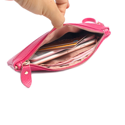 

Dais Simple fashion wallet female long large-capacity wallet clutch bag leather ladies wallet coin purse DS1008 rose red