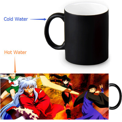 

Inuyasha 350ml/12oz Heat Reveal Mug Color Change Coffee Cup Sensitive Morphing Mugs Magic Mug Milk Tea Cups