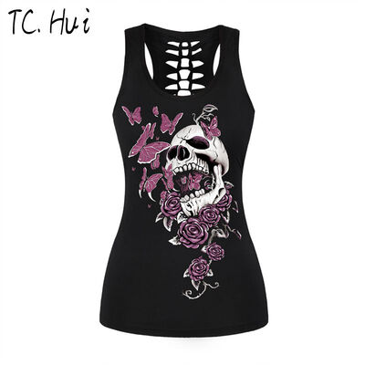 

2018 Skull Womens Tank Tops Fashion Print Women 3D Vest Top Camisole Tank Womens