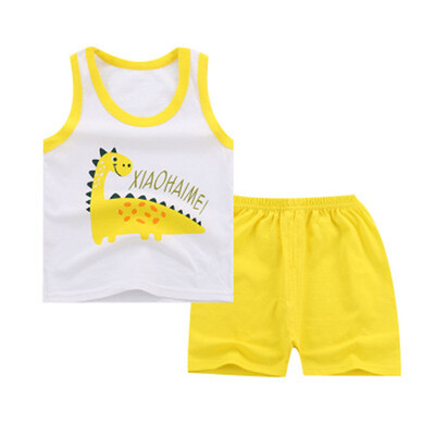 

Summer Baby Clothing Set Cartoon Boys Girls Children Clothes Set Sport Infant Kid Suits Tracksuits Cotton Vest Pants