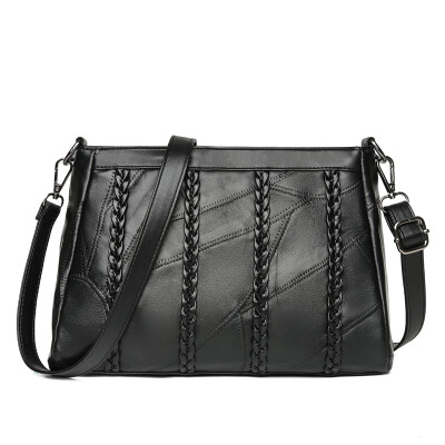 

Leather Women Crossbody Bag Sheepskin Leather Patchwork Messenger Bag Fashion Handbag For Female Daily Clutch