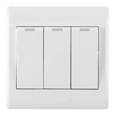 

Feidiao feidiao switch socket panel three open double control triple triple control power wall switch 86 A3 Jia Run white