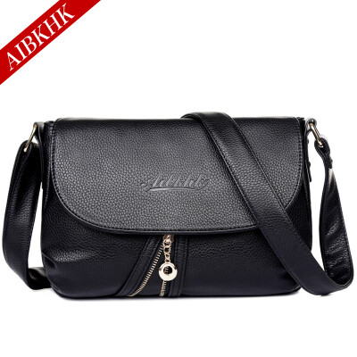 

AIBKHK Women's All-Match Genuine Leather Handbag Two Ply Cow Leather Messenger Bag Cross-body Bag Gift for Mother M502