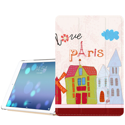 

BIAZE Apple iPad Pro 12,9-дюймовый корпус / оболочка свет и падение интеллектуального сна три раза кожаный иллюминатор крышки серии PB17-ветряная мельница