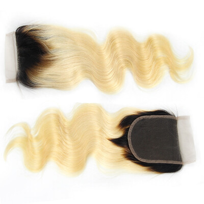 

Nami Hair 1b613 Blonde Ombre 4X4 Lace Closure Brazilian Human Hair Body Wave Two Tone Color 10"-16" T1B613 Ombre Hair