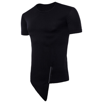 

Summer Mens Short Sleeev Irregular Street Style T Shirt