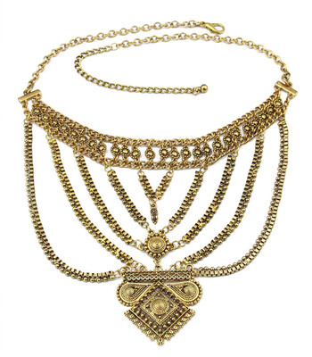 

Ideawlay New Fashion 2 Colors Gold Silver Alloy Multilayer Box Chains Square Pendant Choker Necklace Women Jewelry