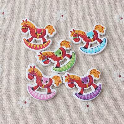 

MyMei 20PCs Wooden Buttons Cartoon Shaped Mix Color 2-hole Sewing Scrapbook DIY