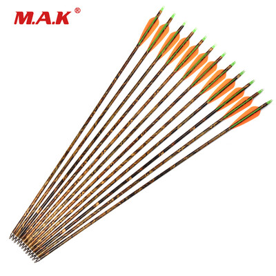 

12 шт. Camo Aluminum Arrow 30 дюймов Changable Arrowhead Камуфляжный вал для 30-80 фунтов Составной лук Стрельба из лука Охота