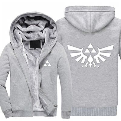 

2018 New High Quality The Legend of Zelda Link Men Thicken Hoodie Women Anime Zipper Coat Jacket Sweatshirt Cosplay Costume Plus