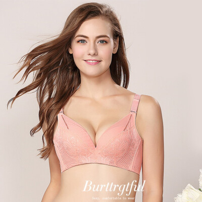 

Urban beauty underwear fashion sexy lace bra 3D stereo gathering adjustable bra 2B7530 shrimp powder 3270A cup