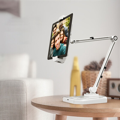 

ESCASE lazy stand Apple X87plus phone ipad universal bracket bedside desktop bracket metal upgrade single arm bracket to send data line crystal white