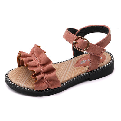 

2018 Summer Girls Sandals Fashion Lace Princess Shoes Comfortable Soft Bottom Female Children Beach Sandals Kids Casual Shoes