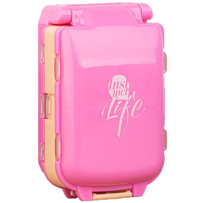 

Gagarin portable small kit one week large capacity removable kit cute sub-box storage box storage box pink