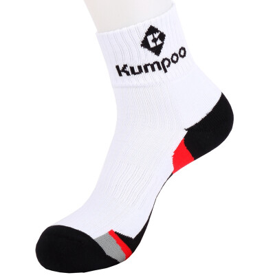 

KUMPOO) Smoked Feathers Socks in the tube warm thickened towel bottom KSO-62M white / black