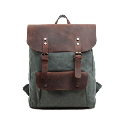 

Retro canvas shoulder bag women canvas backpack for men&women school bag with genuine leather famous brand travel backpack