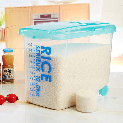 

Longstar LONGSTAR 10KG pulley clamshell rice barrel grain box moisture-proof pest control rice mug measuring cup L-118 green