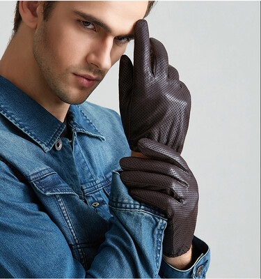 

Svadilfari Mens Fall Winter Genuine Leather Gloves New Fashion Brand Black Warm Driving Unlined Gloves Men Goatskin Mittens