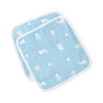 

Cotton era handkerchief saliva towel baby 6 layer gauze jacquard handkerchief 2525cm blue star rabbit 2 pieces