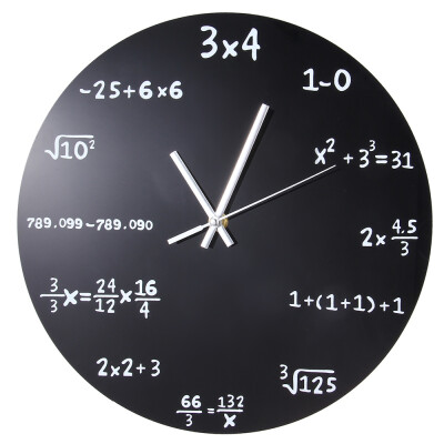 

Creative Mathematics Blackboard Clock Black Powder Coated Metal