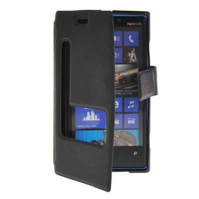 

MOONCASE View Window Leather Side Flip Pouch Stand Shell Back ЧЕХОЛ ДЛЯ Nokia Lumia 920 Black