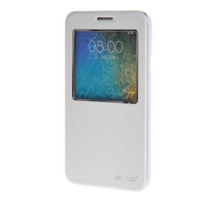 

MOONCASE Case for Samsung Galaxy E7 E700 Case Slim View Window Leather Flip Bracket Back Cover White