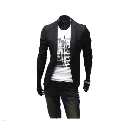 

Zogaa Korean Mens Suit Pure Color Slim Casual