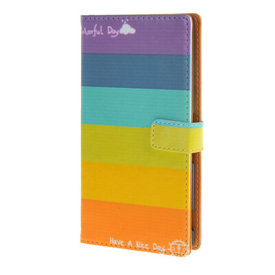 

MOONCASE ЧЕХОЛ ДЛЯ Sony Xperia M4 Rainbow Pattern Leather Flip Wallet Card Holder with Kickstand Back A05