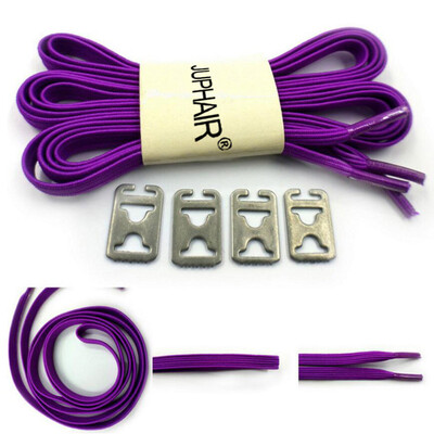 

JUP 1 Pair Lazy Not Tie Shoelaces Metal Fashion Simple Convenient Lace Buckle Elastic Polyester Rubber Laces Flat Shoes Sports